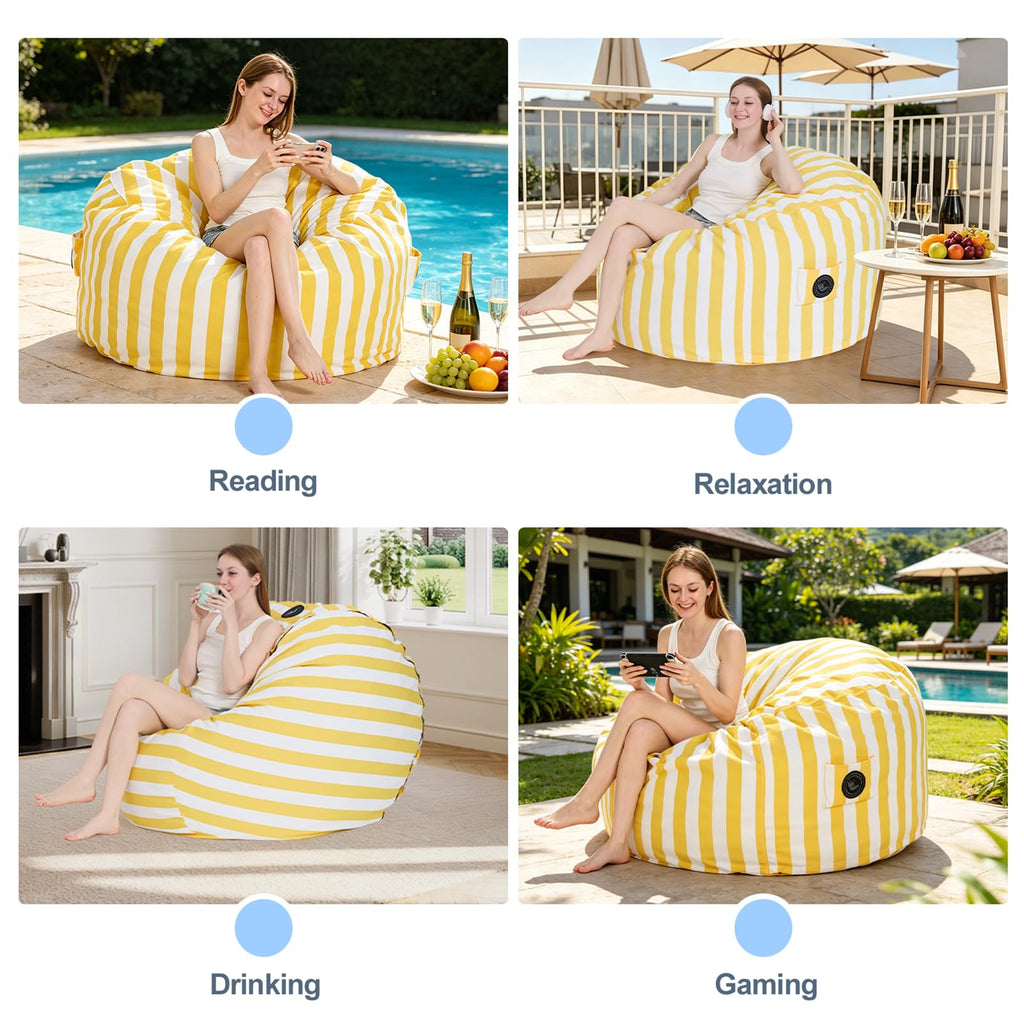 4FT Oversized Waterproof Memory Foam Bean Bag Chair Y753