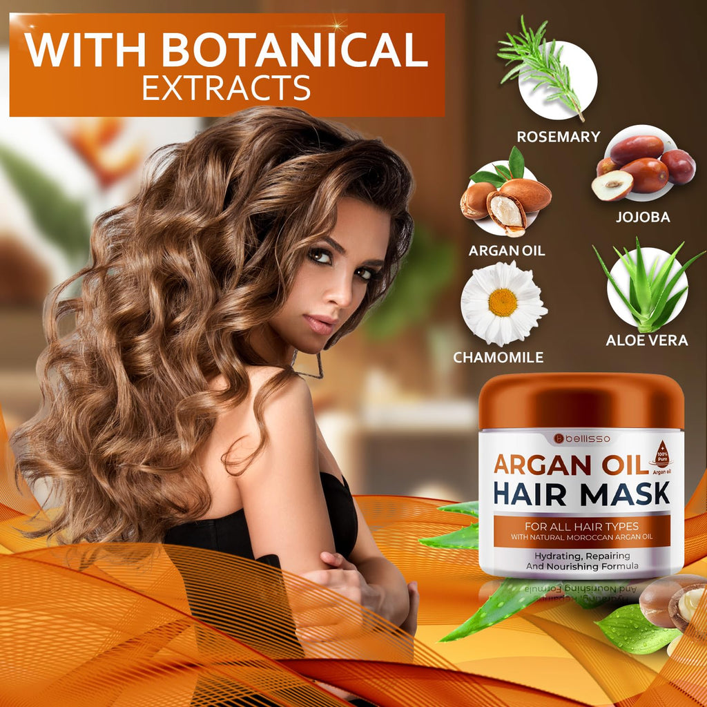 Coconut Shampoo and Conditioner Set with Argan Oil Mask W615