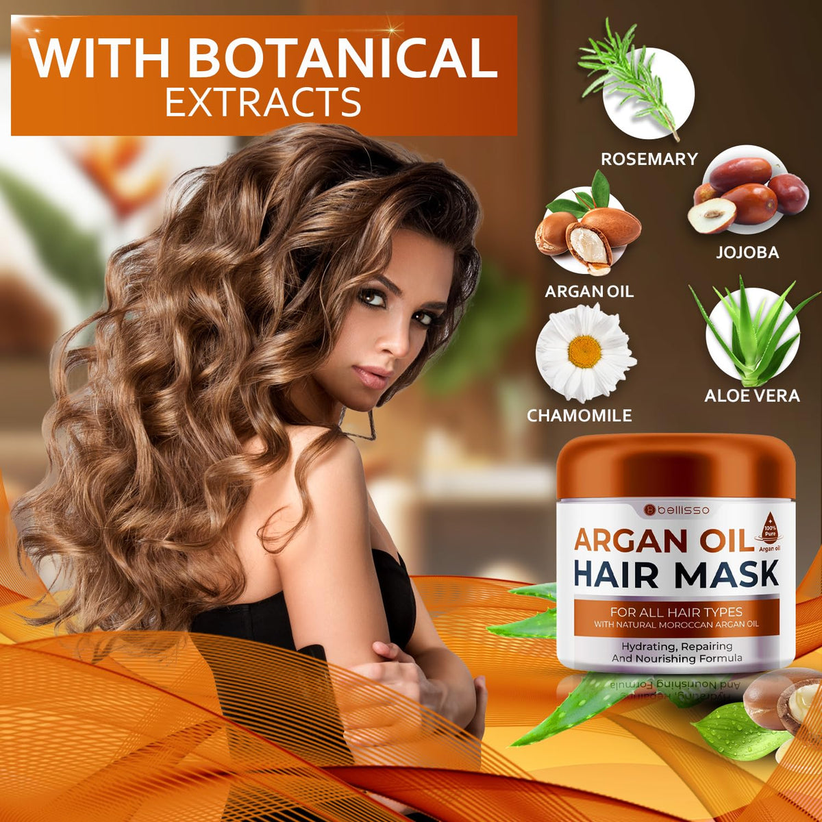 Coconut Shampoo and Conditioner Set with Argan Oil Mask W615