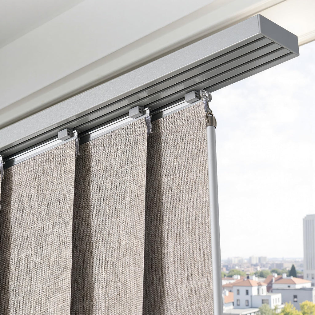 Brown Blackout Panel Track Blinds S525920