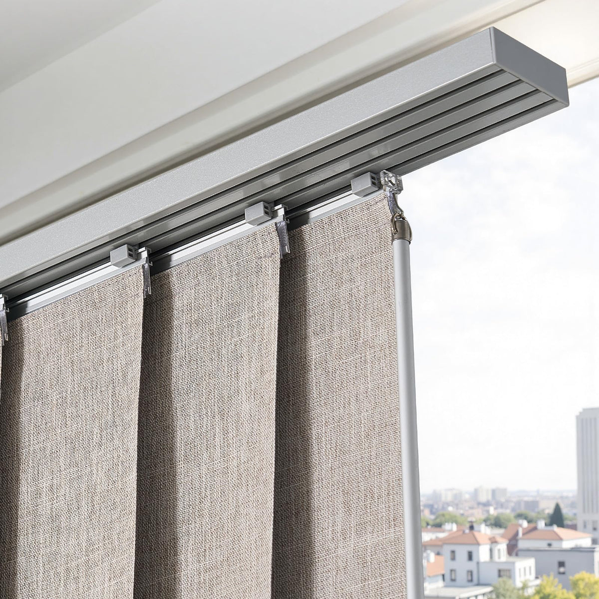 Brown Blackout Panel Track Blinds S525920