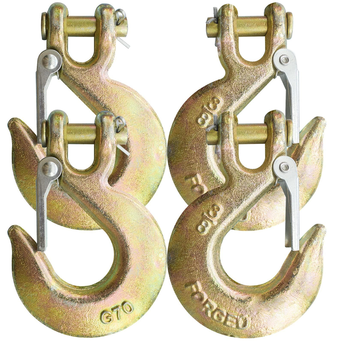 3/8" Clevis Slip Hooks with Safety Latch, 4PCS Heavy Duty C280