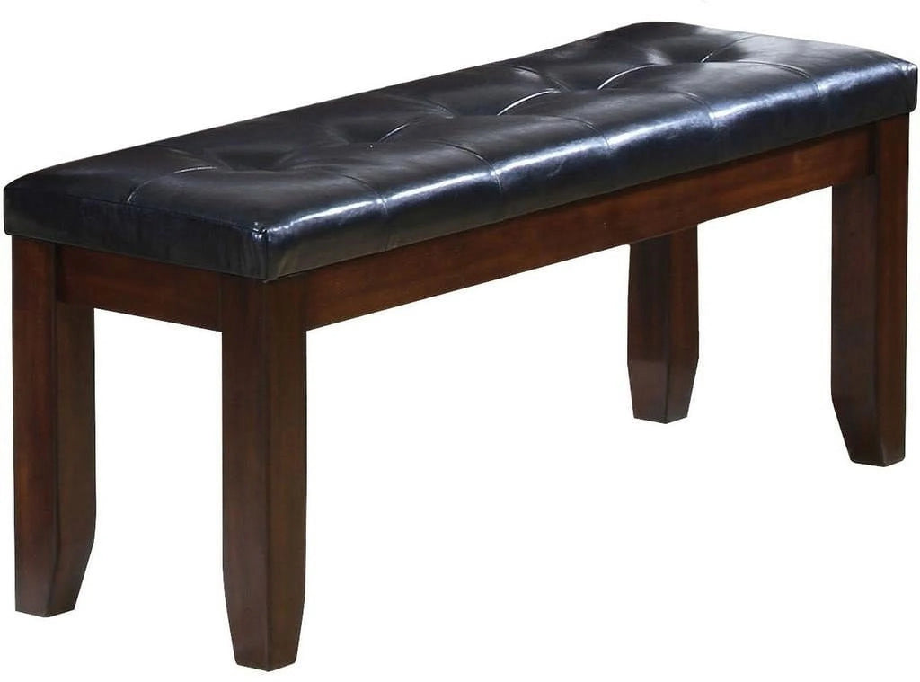 Black & Espresso Rubber Wood Dining Bench Q48931