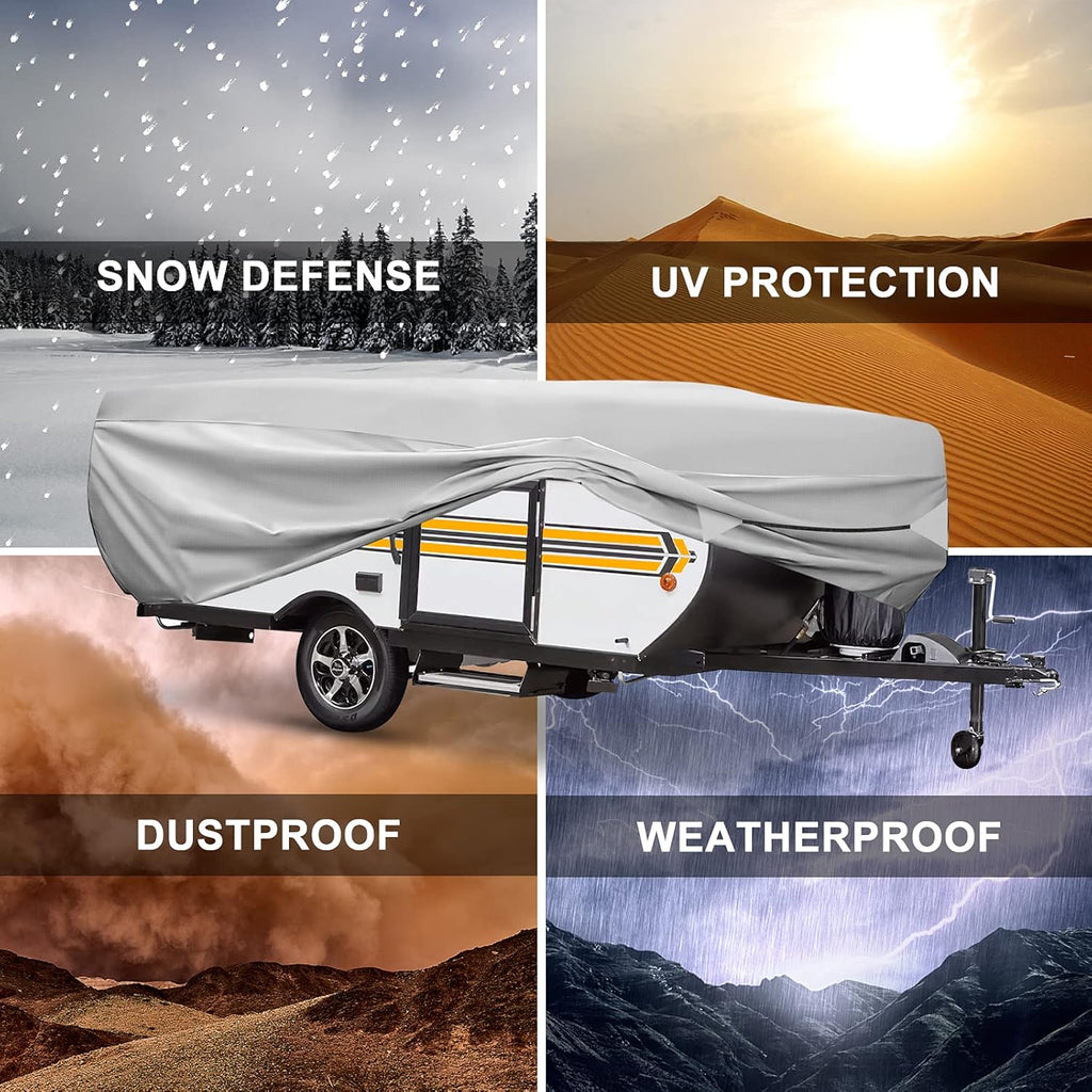 520D Oxford Pop-Up Camper Cover Fits 16'-18' Waterproof UV-Proof J5096