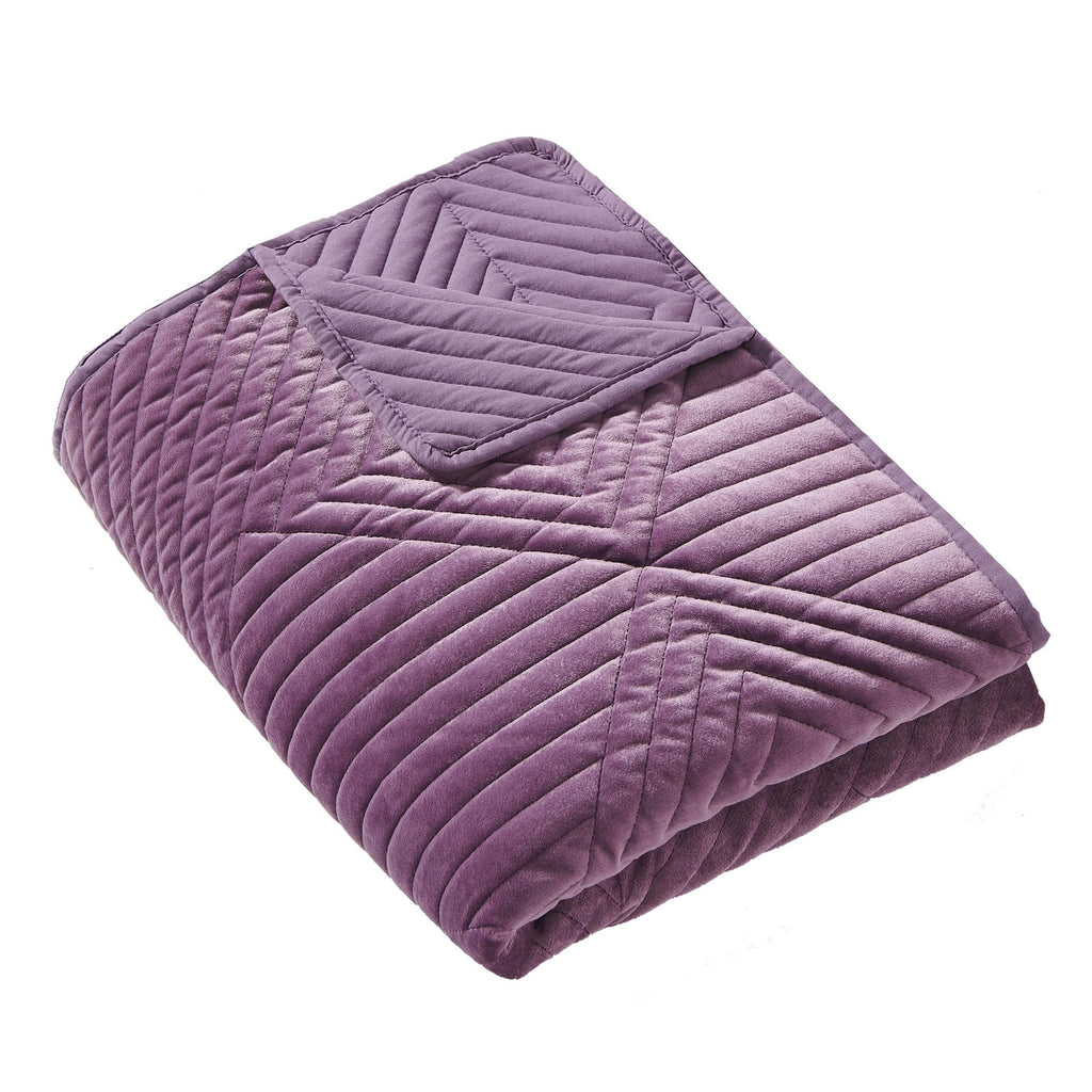 Riviera Velvet Quilted Throw Blanket Mauive Y8751