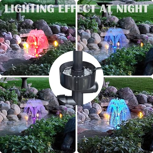 Submersible Pond Filter Fountain Kit 660GPH with Color Light I571