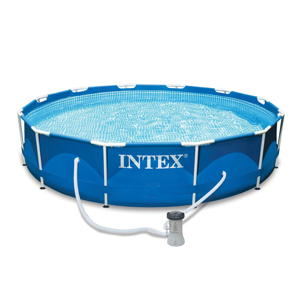 12 x 2.5 Foot Metal Frame Above Ground Pool with Filter E6010