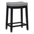 Gray Faux Leather Wood Backless Counter Stool V598277