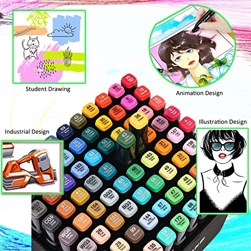 120 Colors Dual Tip Alcohol Markers Set G1586