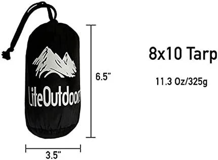 Ultralight Backpacking Tarp Grey 8' x 10' A94212