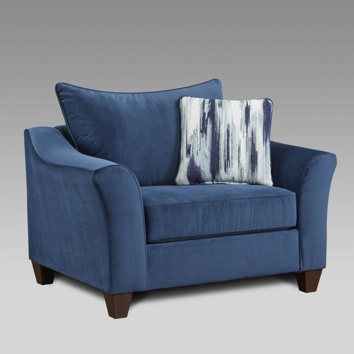 Navy Blue Fabric 3-Piece Sofa Set E439276