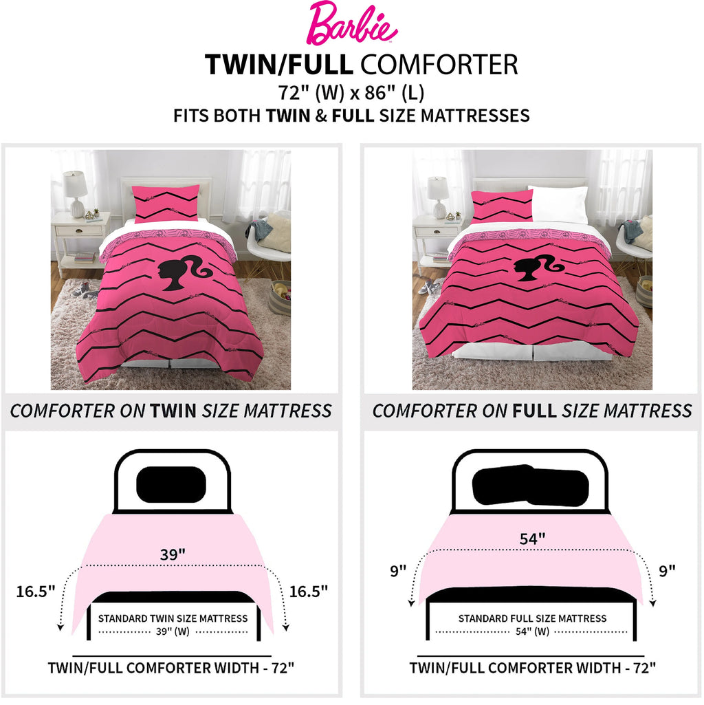 Pink Chevron Microfiber Twin Full Comforter Set E57120