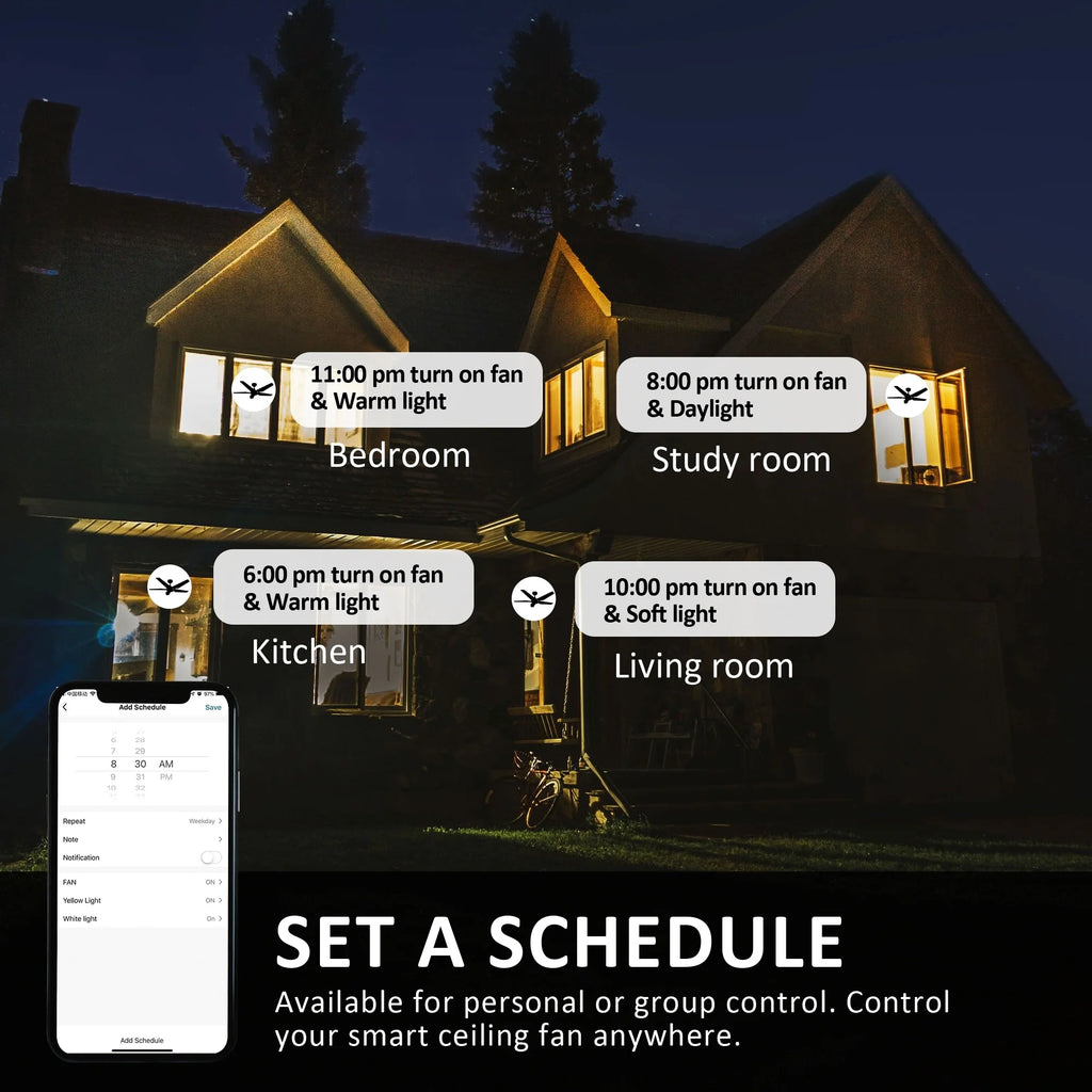 52-inch Indoor/Outdoor Smart Ceiling Fan with LED Light Kit & Remote D455