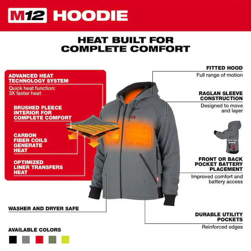 Gray Heated Jacket Hoodie Kit O757555