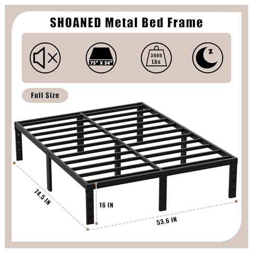 14 Inch Tall Black Heavy Duty Steel Bed Frame U7093