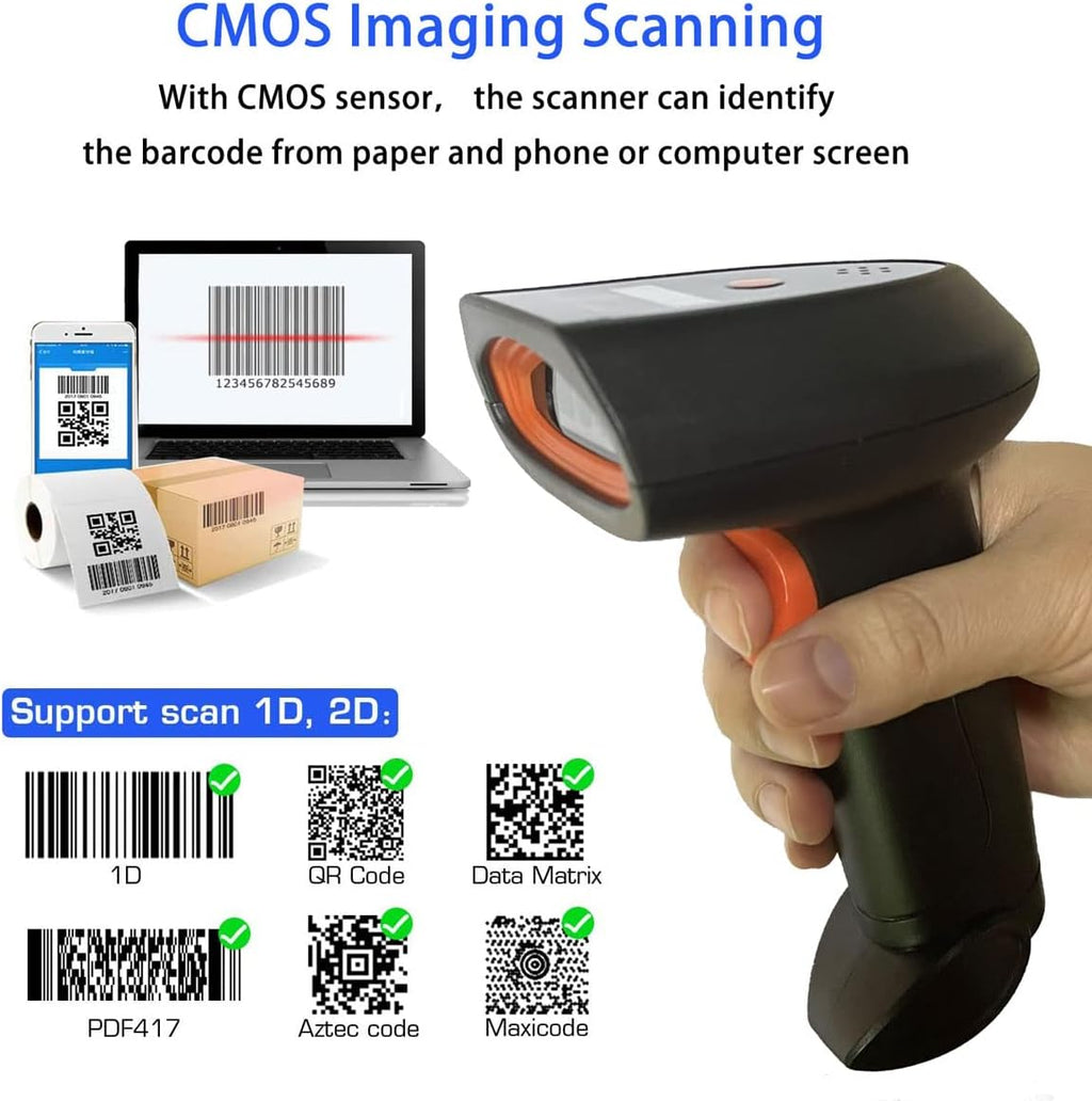 Wireless 1D 2D QR Code Scanner, Pack of 2 I7768