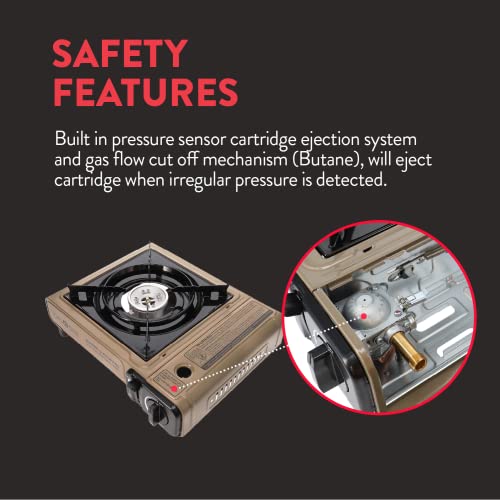 Portable Dual Fuel Propane Butane Stove with Carrying Case N39033