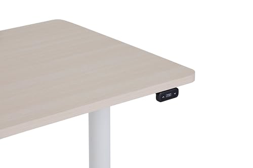 White Base & Light Oak Top Height-Adjustable Desk R5183