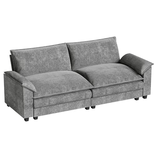 Light Grey L Shaped Chenille Sectional Sofa V1448