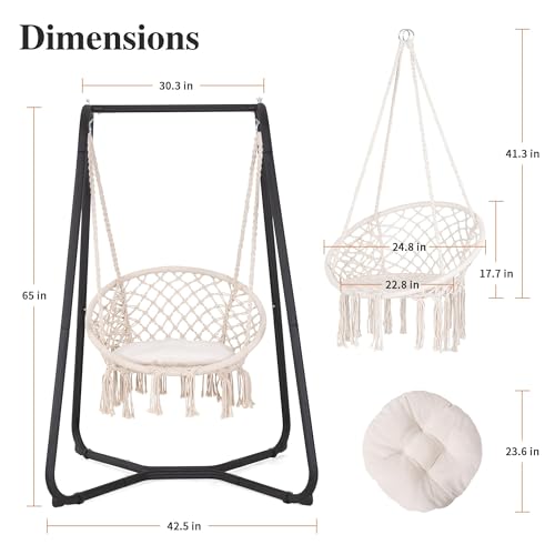 Grey Hammock Chair with Stand L9434