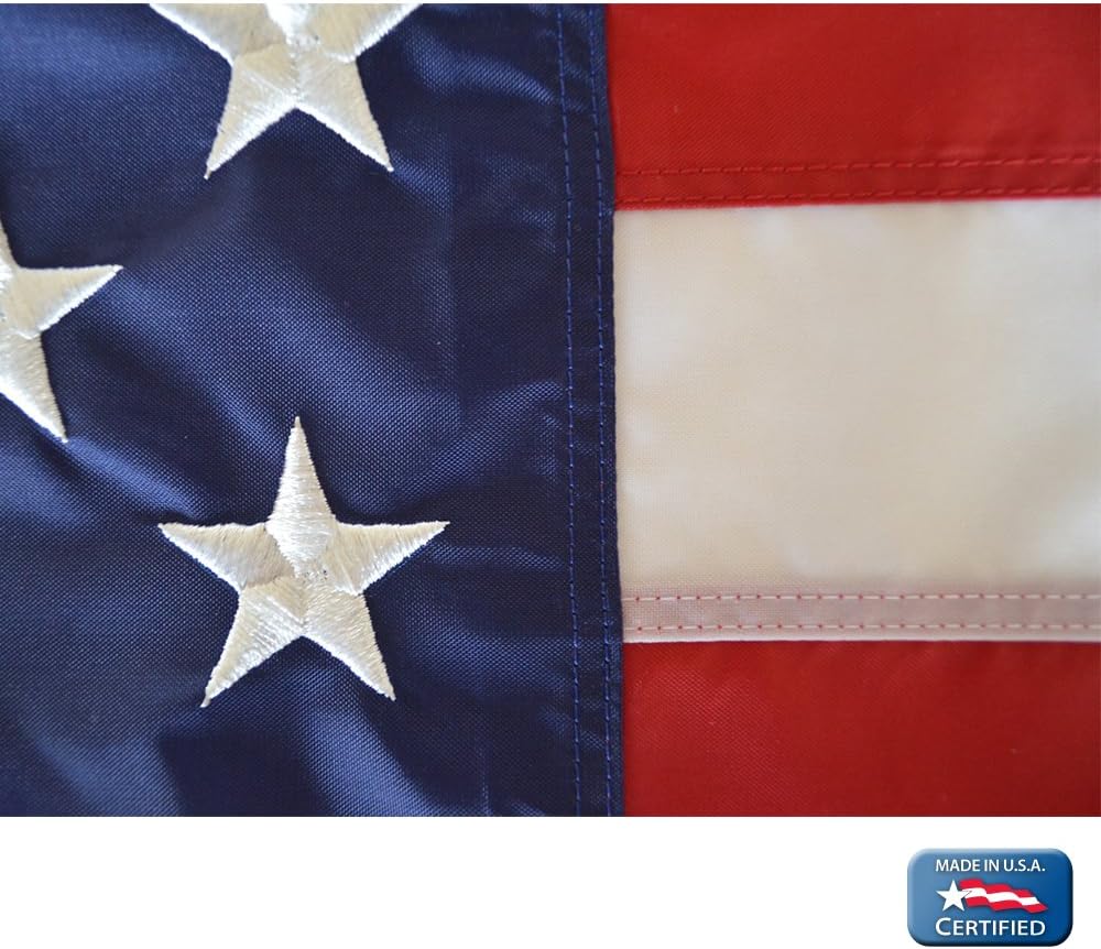3x5 ft Nylon American Flag with Sewn Stripes and Embroidered Stars E64710