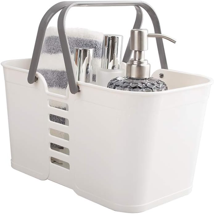 White Plastic Storage Baskets with Handles Z48294
