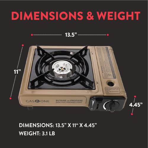 Portable Dual Fuel Propane Butane Stove with Carrying Case N39033