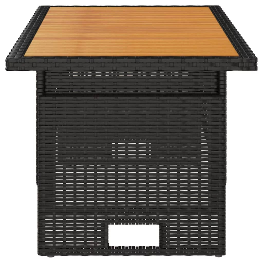 Black Solid Wood Acacia & Poly Rattan Patio Table B22105