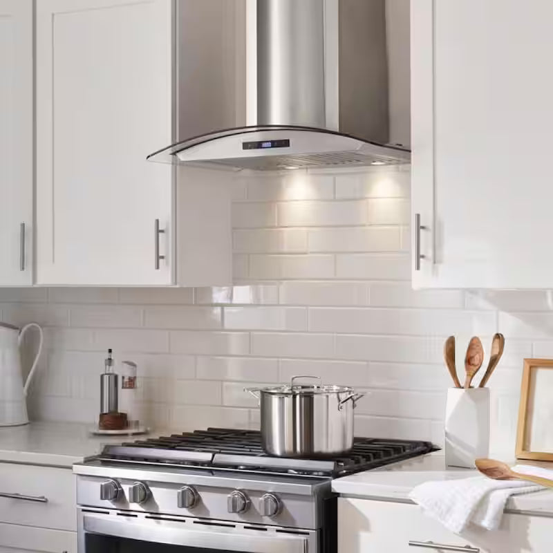 30 in. 500CFM Convertible Wall Mount Range Hood in Stainless Steel N2986