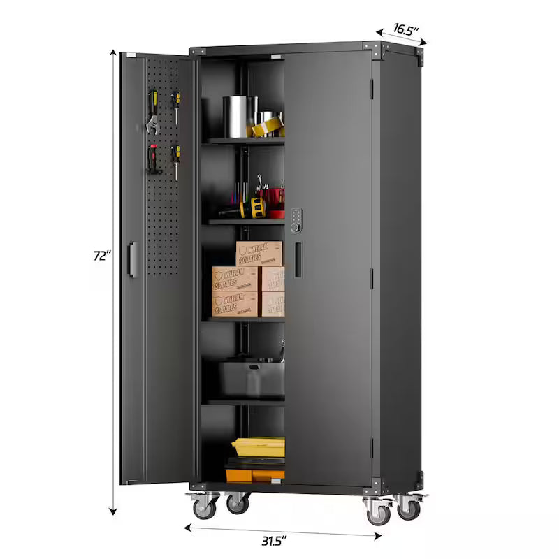 Black Metal Storage Cabinet with Combination Locks P348