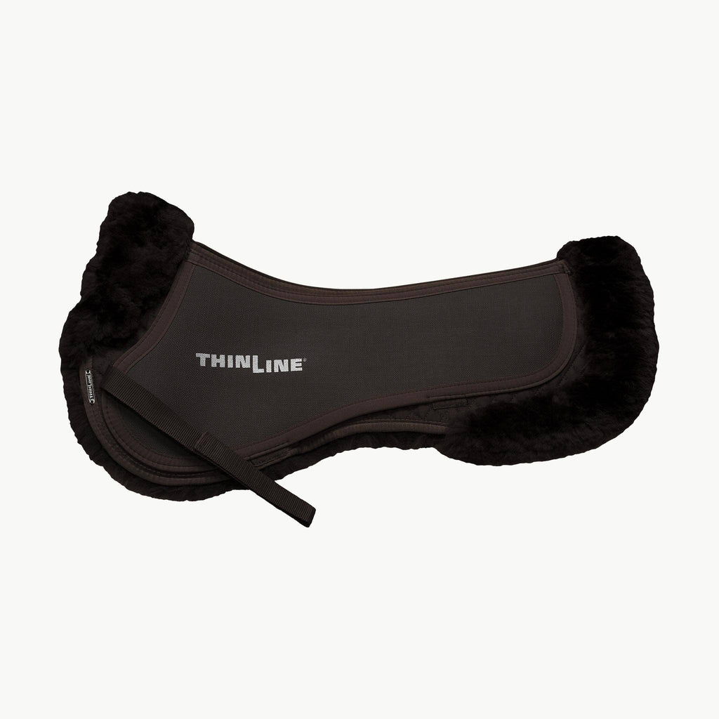 Black Large Sheepskin Half Saddle Pad K2930