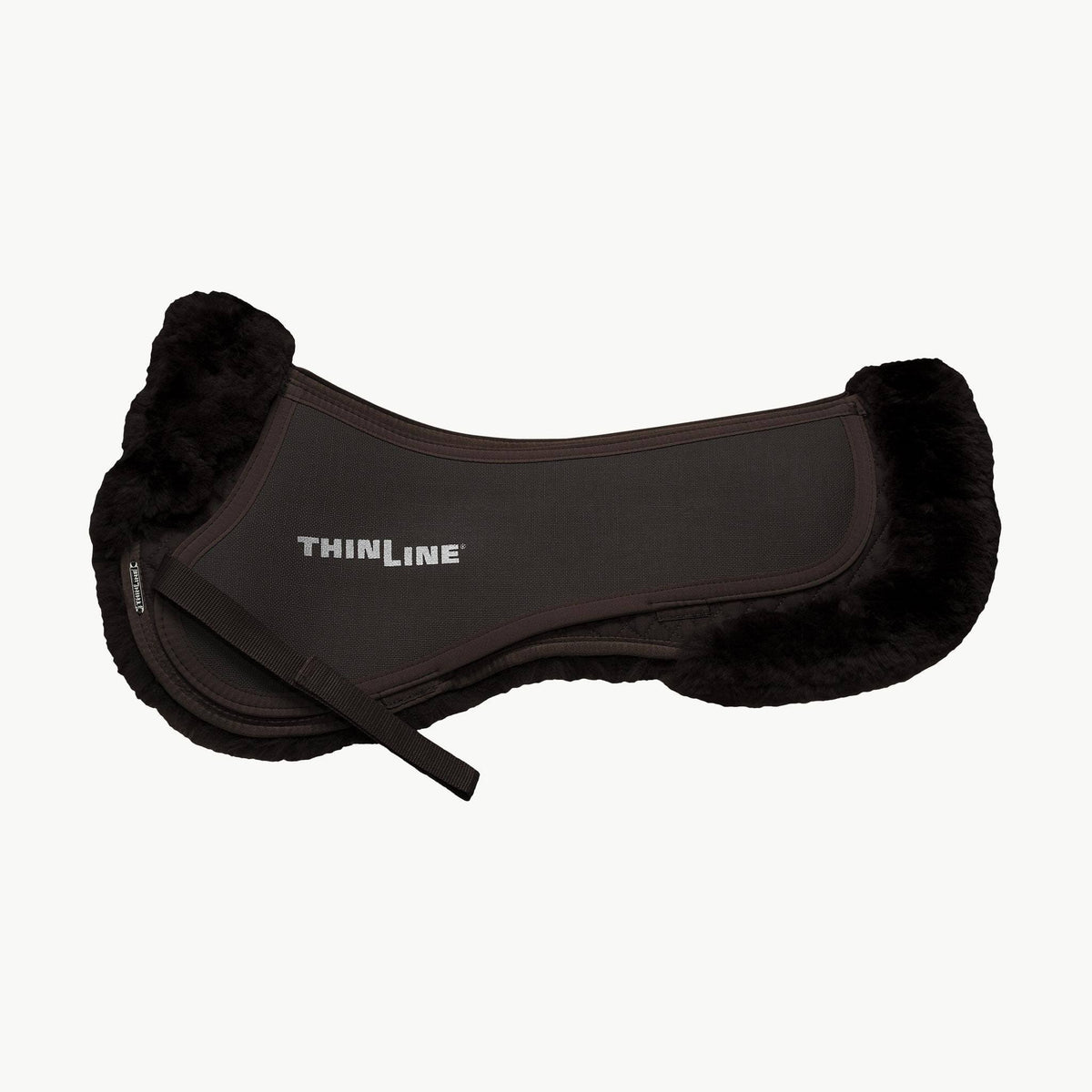 Black Large Sheepskin Half Saddle Pad K2930
