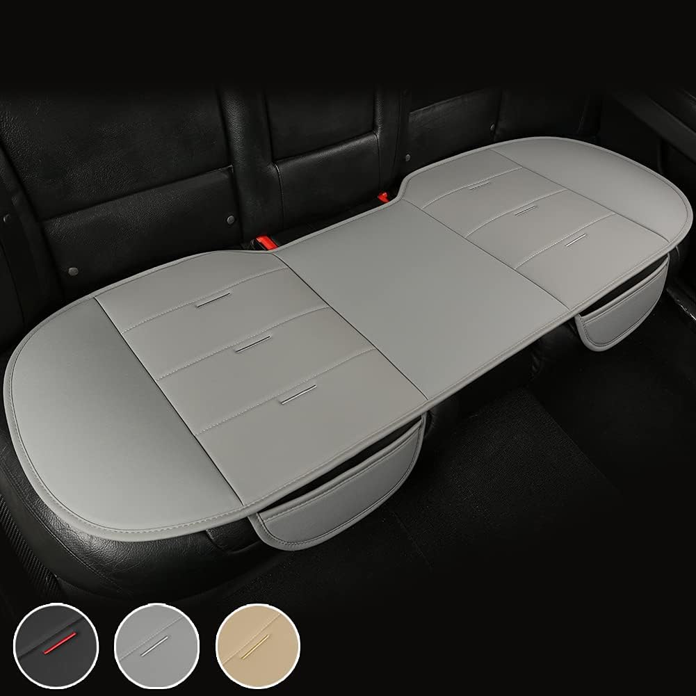 Black Panther Rear Seat Cover, PU Leather Bench Seat Protector, 52.4x19.7inch, Pack of 2 M833