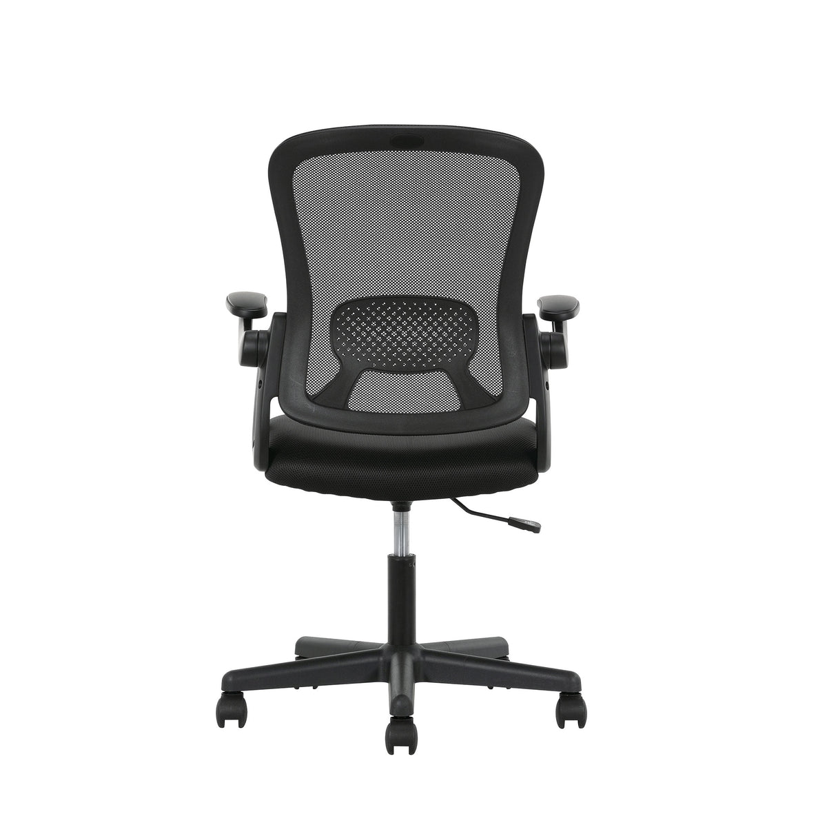 Black Fabric Ergonomic Mesh Back Office Chair with Flip-up Arms N531
