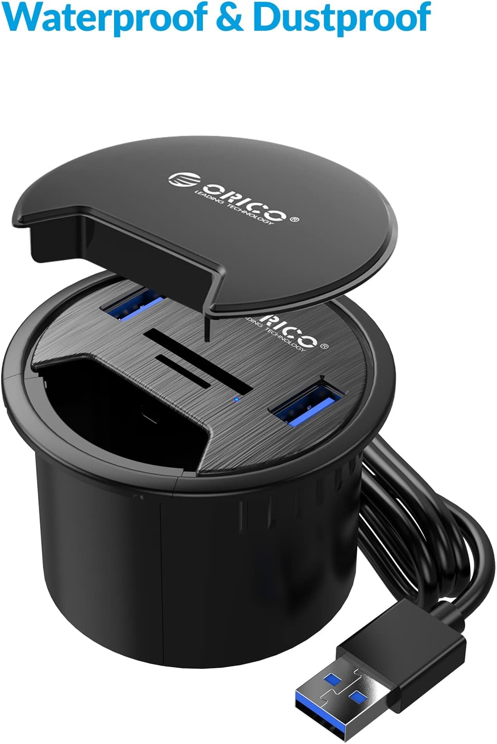 USB 3.0 Hub with SD/TF Card Reader J296