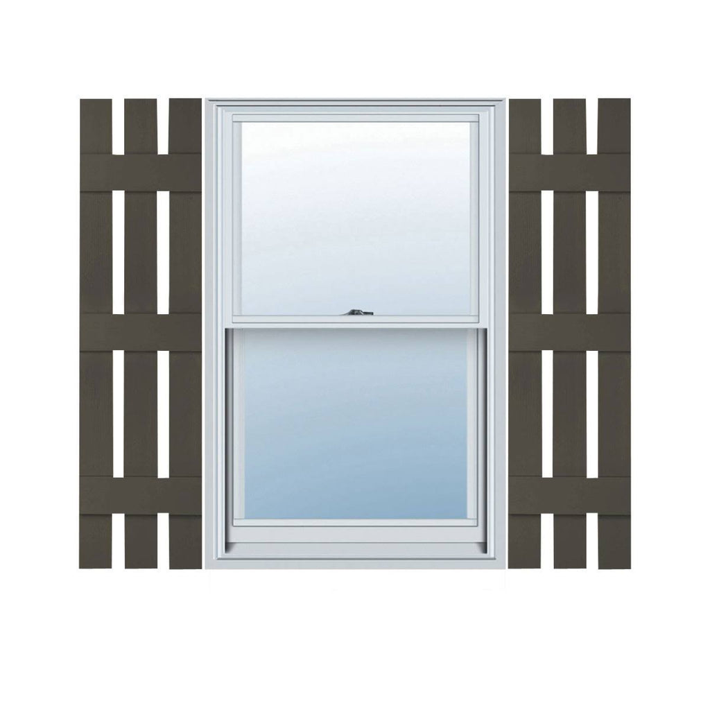 12 inch x 76 inch Vinyl Board-n-Batten Shutters, Musket Brown G927