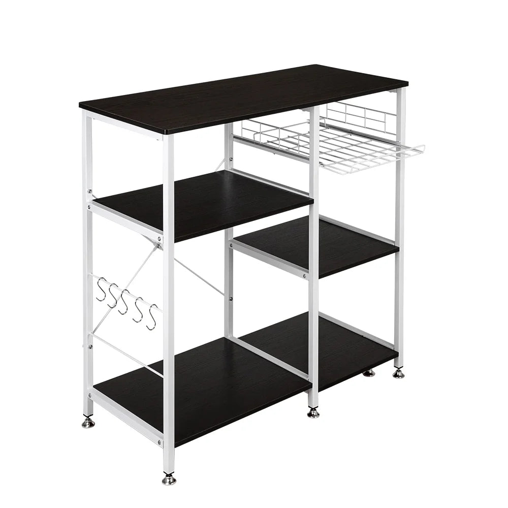3 Tier Kitchen Rack Storage Shelf Microwave Stand, Dark Brown V595541