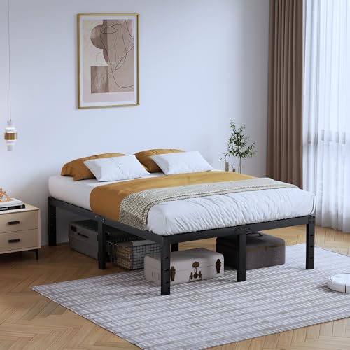 14 Inch Tall Black Heavy Duty Steel Bed Frame U7093