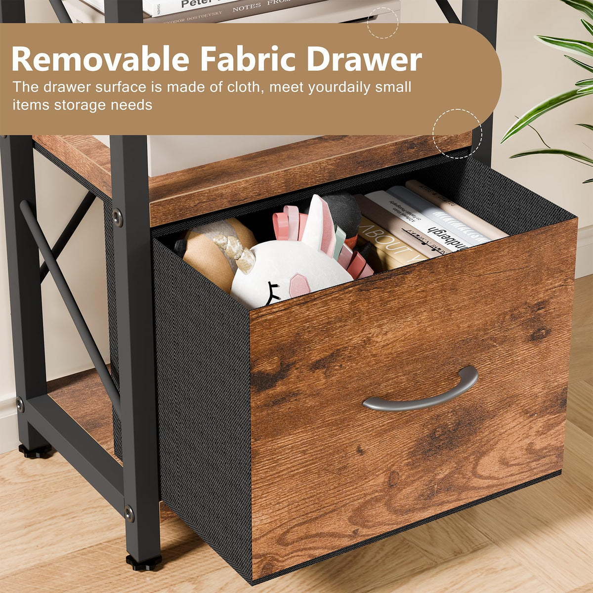 5 Tier Bookshelf with Drawer I5717