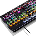 Mechanical Gaming Keyboard Full-Size 104 Keys USB Wired Black Blue Switch Pack of 2 H58413