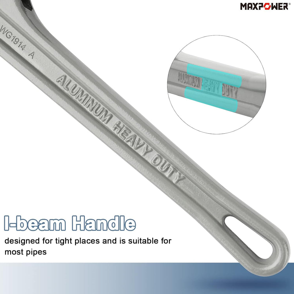Pipe Wrench Set 10" 14" 18" Aluminum Plumber Wrenches Pack of 2 L849994
