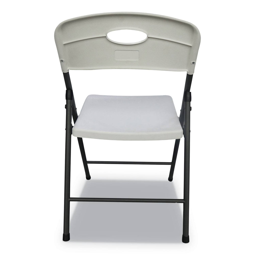 White/Black Anthracite Molded Resin Folding Chair, 4/Carton Y344936