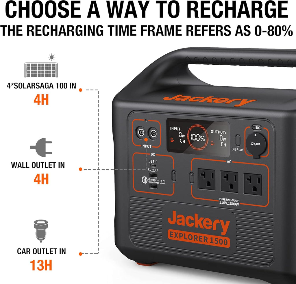1534Wh Portable Generator with 3 AC Outlets U88642