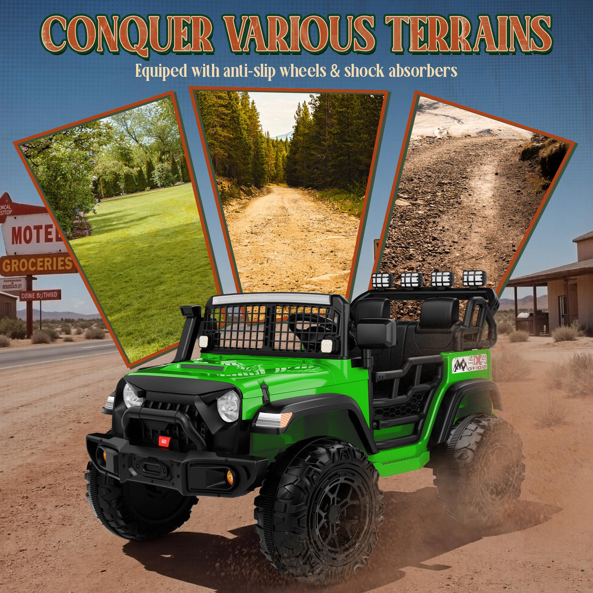 24V 2 Seater 4x4 Electric Ride on Truck Y460645
