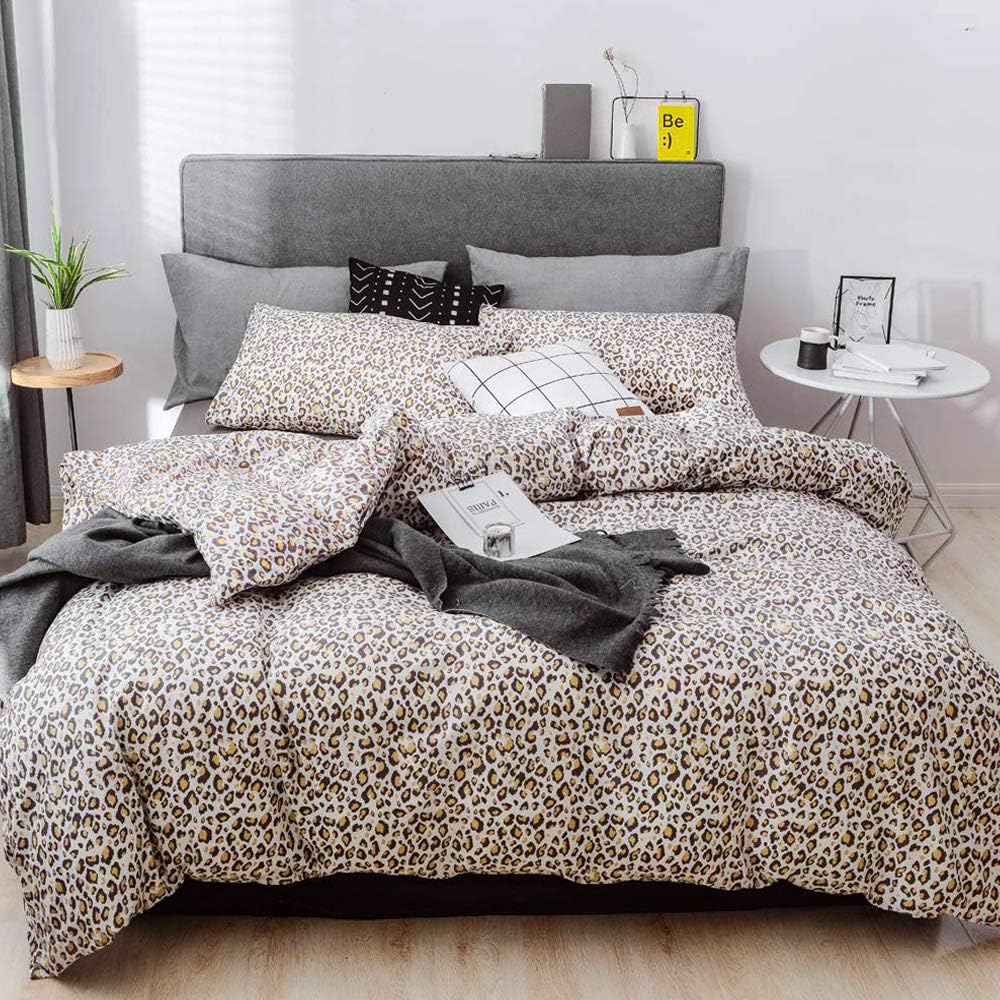 Blue Cotton Geometric Queen Duvet Cover Set J6773
