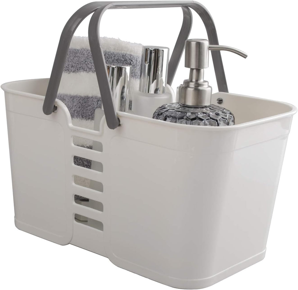 White Plastic Storage Baskets with Handles Z48294