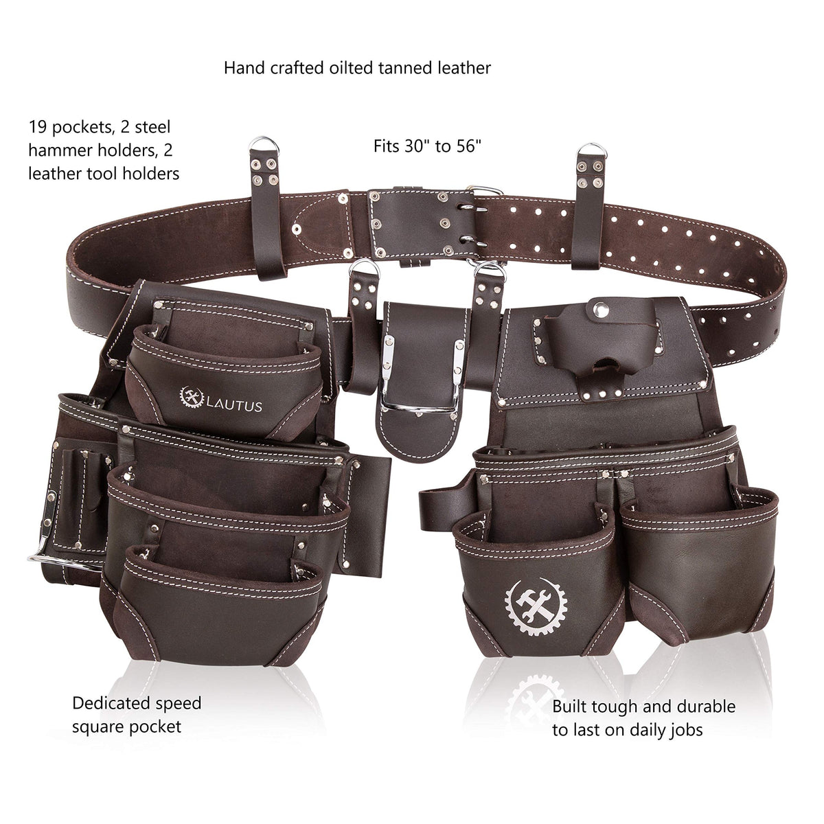 Oiled Tanned Leather Tool Belt N5901