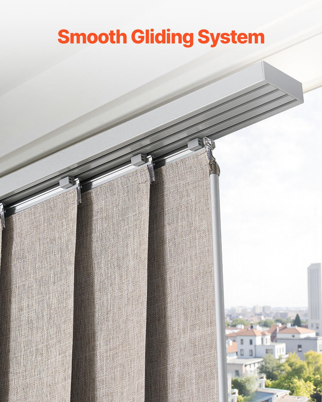 Brown Blackout Panel Track Blinds S525920