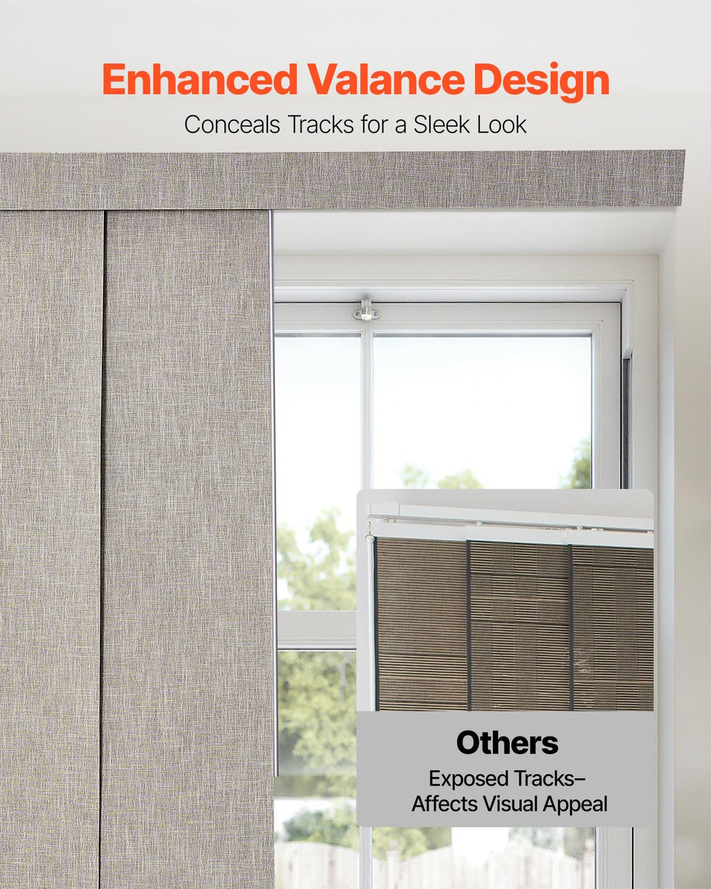 Brown Blackout Panel Track Blinds S525920