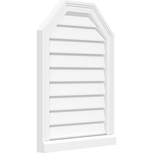 30x22W x 34x22H Octagonal Top Surface Mount PVC Gable Vent with Brickmoul Y735
